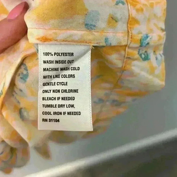 Kaari Blue Yellow floral dress with belt size small NEW NWT - Picture 3 of 4